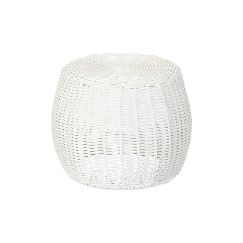 Pedestal de resina imitación mimbre, blanco, corto, individual