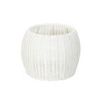 Pedestal de resina imitación mimbre, blanco, corto, individual