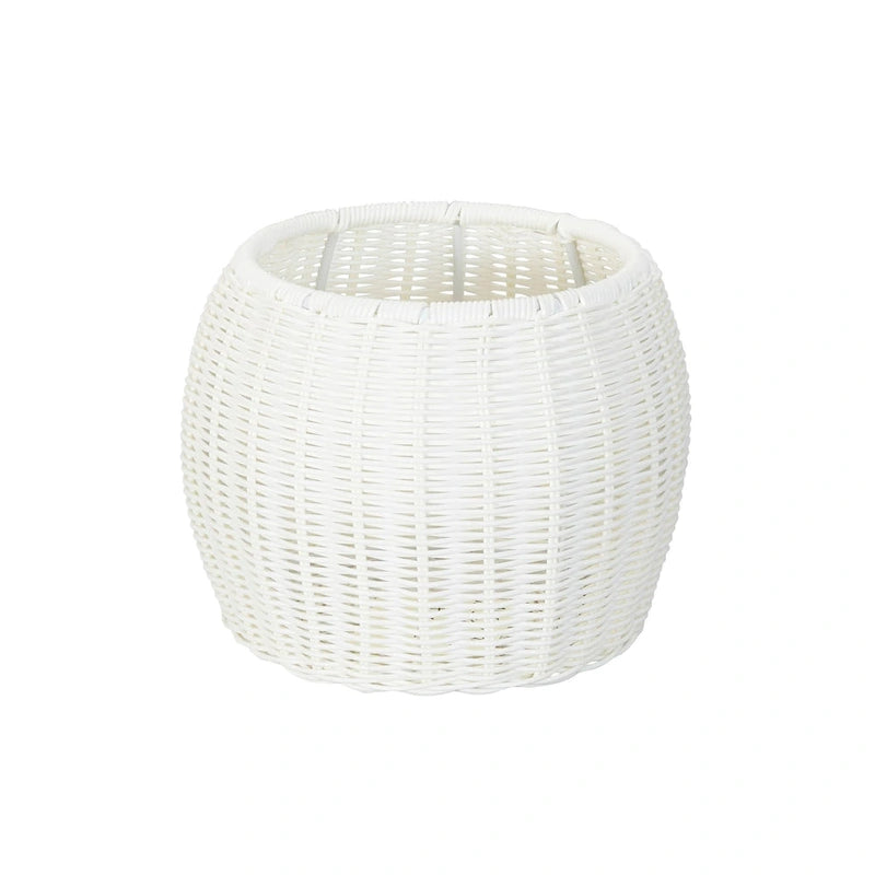 Pedestal de resina imitación mimbre, blanco, corto, individual