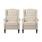 Sillón reclinable tapizado multicolor con respaldo reclinable, juego de 2