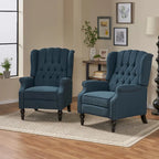 Sillón reclinable tapizado multicolor con respaldo reclinable, juego de 2