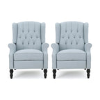 Sillón reclinable tapizado multicolor con respaldo reclinable, juego de 2