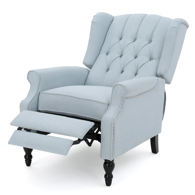 Sillón reclinable tapizado multicolor con respaldo reclinable, juego de 2