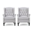 Sillón reclinable tapizado multicolor con respaldo reclinable, juego de 2