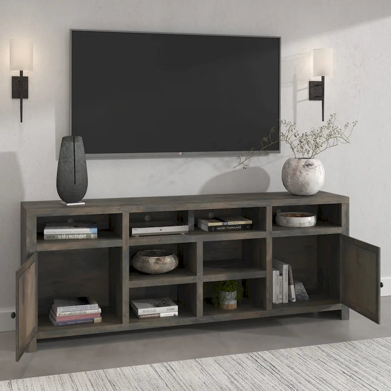 Mueble de TV/Consola rústico de madera de granero de 84 pulgadas, para televisores de hasta 95 pulgadas
