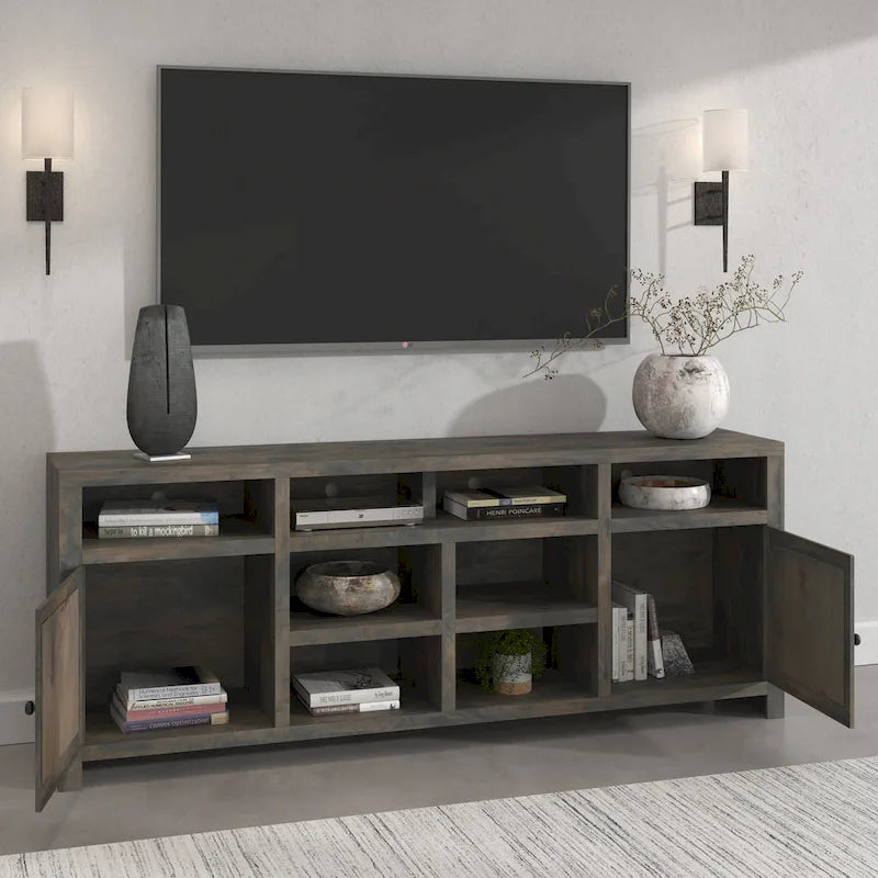 Mueble de TV/Consola rústico de madera de granero de 84 pulgadas, para televisores de hasta 95 pulgadas