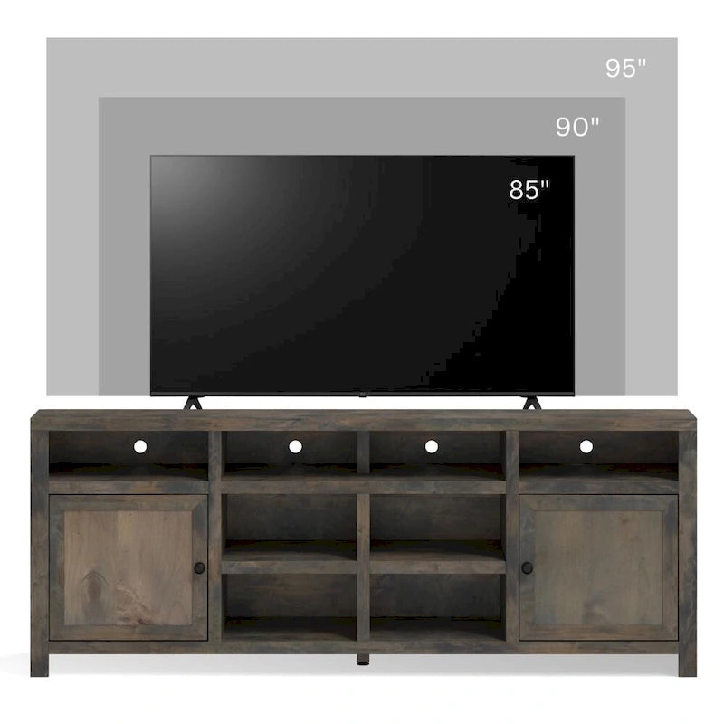 Mueble de TV/Consola rústico de madera de granero de 84 pulgadas, para televisores de hasta 95 pulgadas