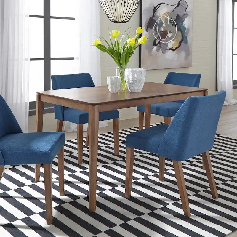 Juego de mesa de comedor de nogal con hojas abatibles para 2 personas – 3 piezas