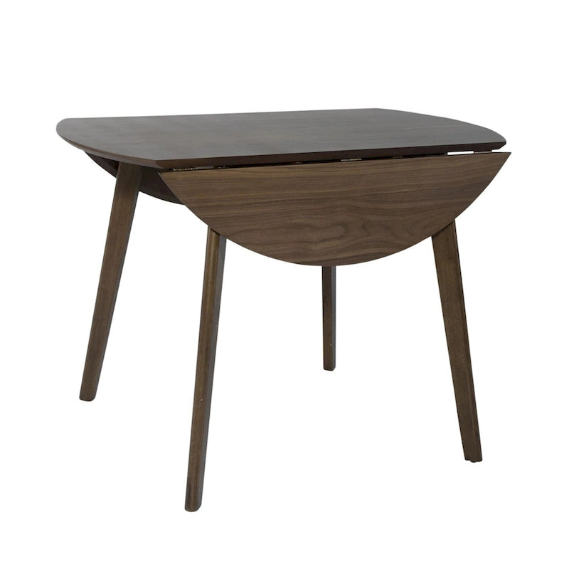 Juego de mesa de comedor de nogal con hojas abatibles para 2 personas – 3 piezas