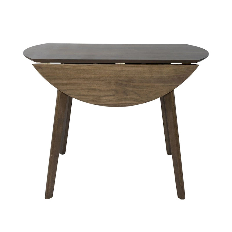 Juego de mesa de comedor de nogal con hojas abatibles para 2 personas – 3 piezas