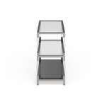 Mesa consola de sofá de cristal contemporáneo de cromo de 2 estantes