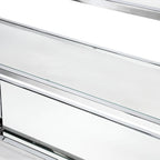 Mesa consola de sofá de cristal contemporáneo de cromo de 2 estantes