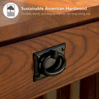 Mesa de centro de madera estilo misionero en tono marrón