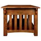 Mesa de centro de madera estilo misionero en tono marrón