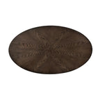Mesa de centro ovalada Espresso Stone Wood Top, 1 estante, con ruedas