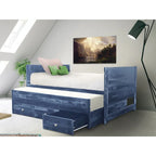 Cama doble multicolor con nido y 3 cajones de almacenamiento, para 2 personas