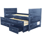 Cama doble multicolor con nido y 3 cajones de almacenamiento, para 2 personas