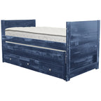 Cama doble multicolor con nido y 3 cajones de almacenamiento, para 2 personas