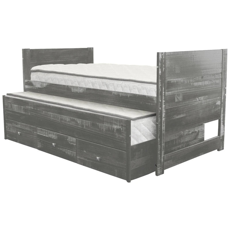 Cama doble multicolor con nido y 3 cajones de almacenamiento, para 2 personas
