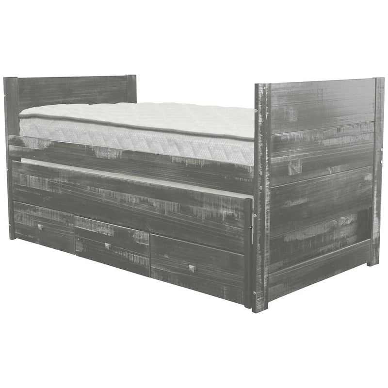 Cama doble multicolor con nido y 3 cajones de almacenamiento, para 2 personas