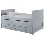 Cama doble multicolor con nido y 3 cajones de almacenamiento, para 2 personas