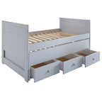 Cama doble multicolor con nido y 3 cajones de almacenamiento, para 2 personas