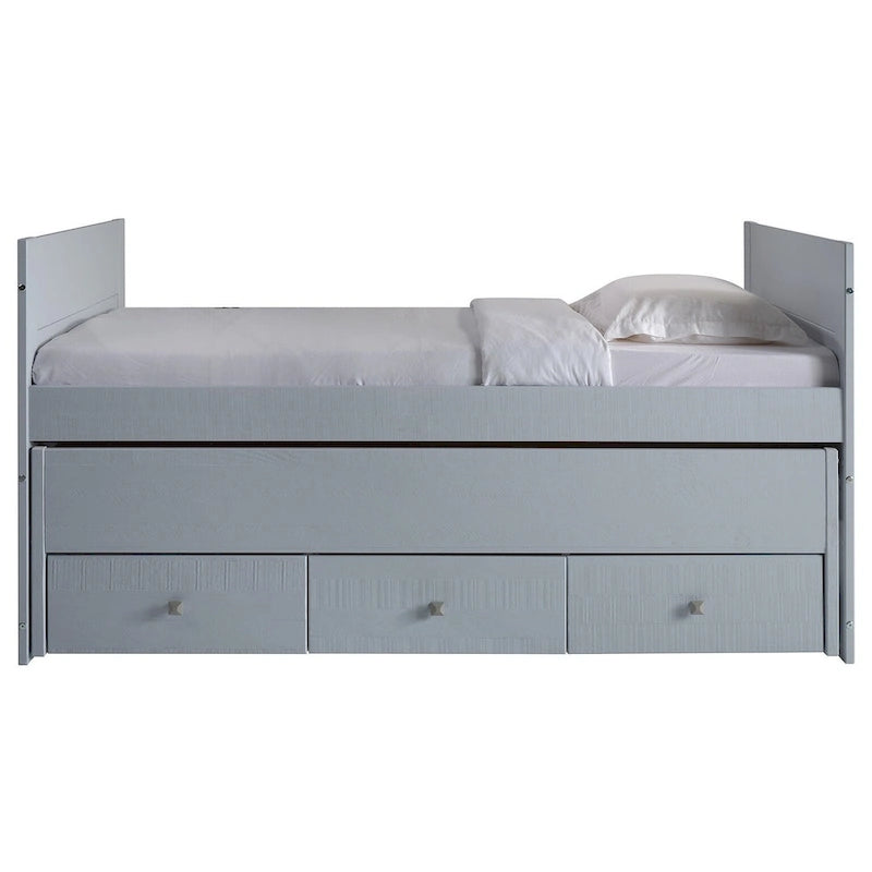 Cama doble multicolor con nido y 3 cajones de almacenamiento, para 2 personas