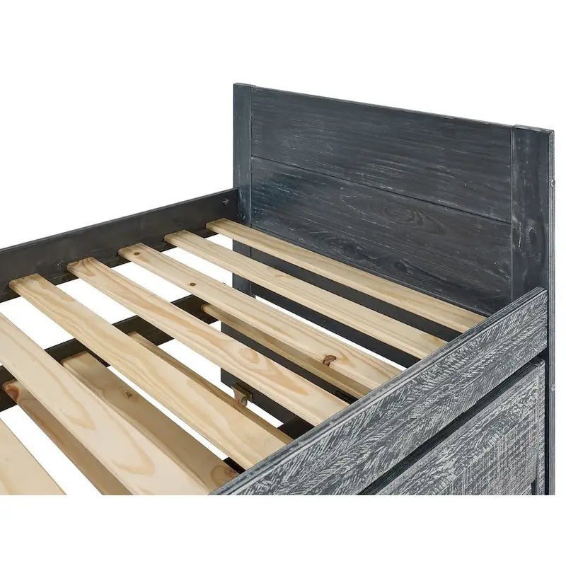 Cama doble multicolor con nido y 3 cajones de almacenamiento, para 2 personas