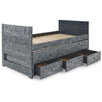 Cama doble multicolor con nido y 3 cajones de almacenamiento, para 2 personas