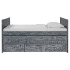 Cama doble multicolor con nido y 3 cajones de almacenamiento, para 2 personas