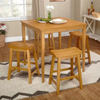 Mesa de comedor estilo Shaker de altura de mostrador en roble miel/negro/espresso, para 2 a 4 personas