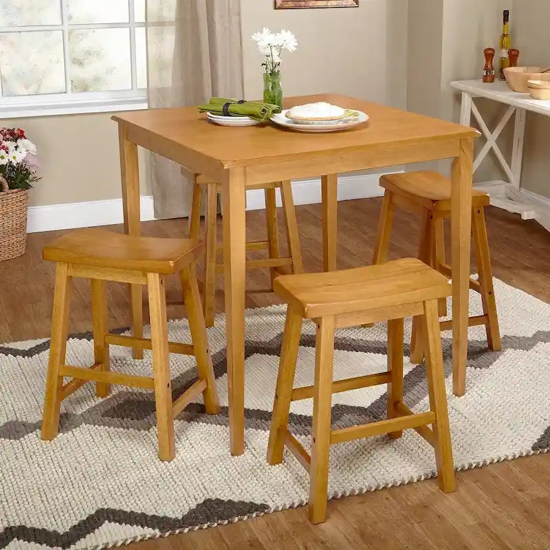 Mesa de comedor estilo Shaker de altura de mostrador en roble miel/negro/espresso, para 2 a 4 personas