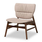 Sillón decorativo capitoné estilo Mid-Century, individual, beige/gris