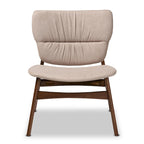 Sillón decorativo capitoné estilo Mid-Century, individual, beige/gris