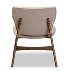 Sillón decorativo capitoné estilo Mid-Century, individual, beige/gris