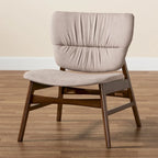 Sillón decorativo capitoné estilo Mid-Century, individual, beige/gris