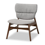 Sillón decorativo capitoné estilo Mid-Century, individual, beige/gris