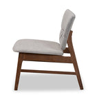 Sillón decorativo capitoné estilo Mid-Century, individual, beige/gris
