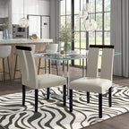 Sillas de comedor modernas blancas y negras, tapizadas, juego de 2