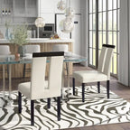 Sillas de comedor modernas blancas y negras, tapizadas, juego de 2
