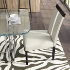 Sillas de comedor modernas blancas y negras, tapizadas, juego de 2