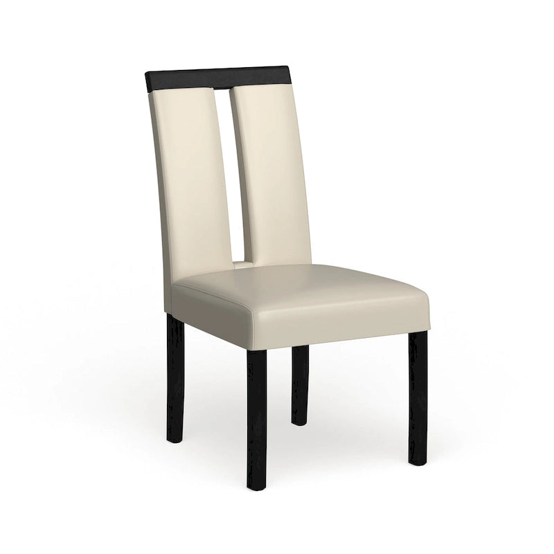 Sillas de comedor modernas blancas y negras, tapizadas, juego de 2