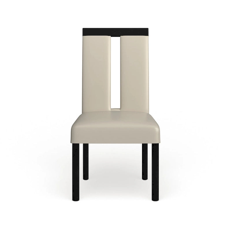 Sillas de comedor modernas blancas y negras, tapizadas, juego de 2
