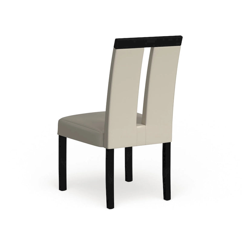 Sillas de comedor modernas blancas y negras, tapizadas, juego de 2