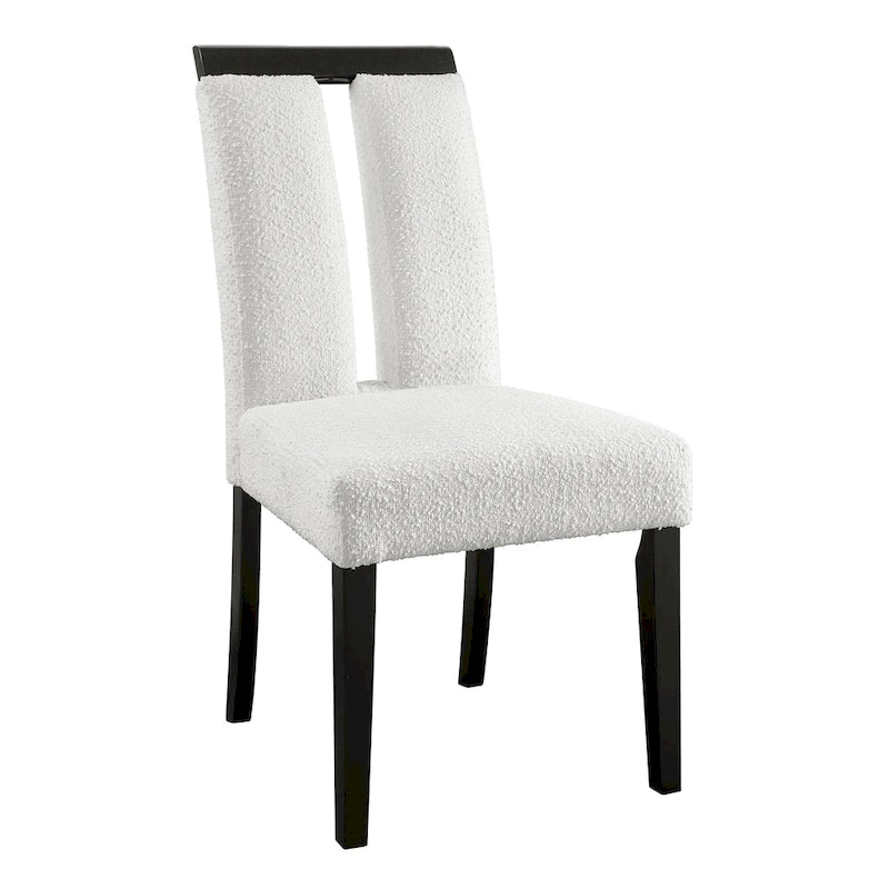 Sillas de comedor modernas blancas y negras, tapizadas, juego de 2