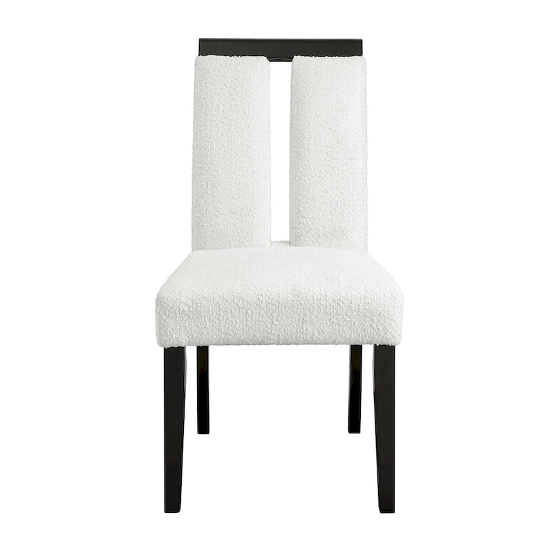Sillas de comedor modernas blancas y negras, tapizadas, juego de 2