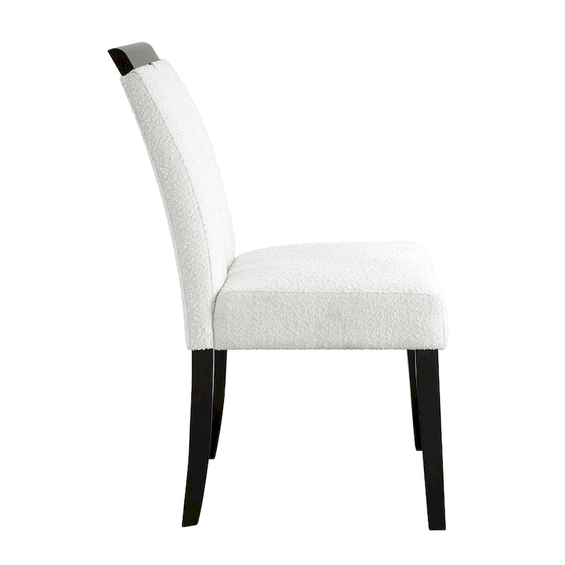 Sillas de comedor modernas blancas y negras, tapizadas, juego de 2