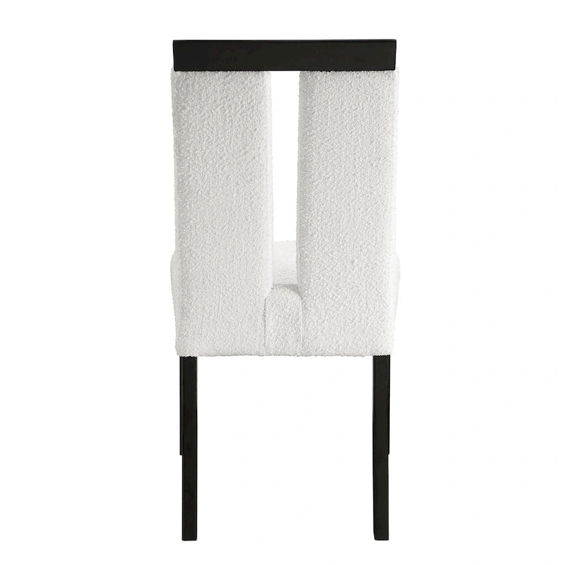 Sillas de comedor modernas blancas y negras, tapizadas, juego de 2