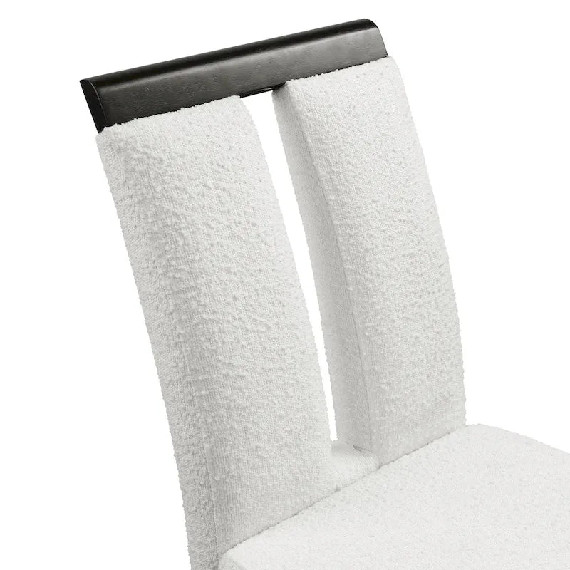 Sillas de comedor modernas blancas y negras, tapizadas, juego de 2