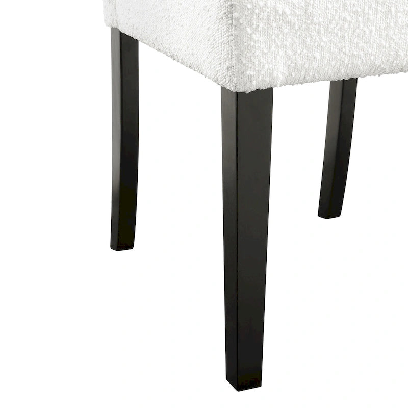 Sillas de comedor modernas blancas y negras, tapizadas, juego de 2